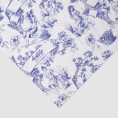 Blauw en Wit Toile Tissuepapier (Detail)