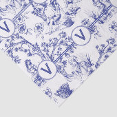 Blauw en wit toile tissuepapier (Detail)