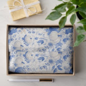 Blauw en wit toilet Halloween Tissuepapier (Geschenk)
