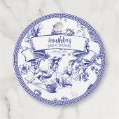 Blauw en Wit Tolewerk Bedankjes Labels (Voorkant)