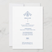 Blauw en wit traditioneel decoratief frame kaart (Achterkant)