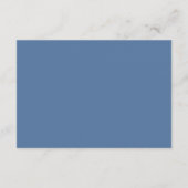 Blauw en wit traditioneel sierrandframe RSVP kaartje (Achterkant)