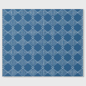 Blauw en Wit Tribal Mudcloth Geïnspireerd Geometri Cadeaupapier (Vlak)