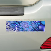 Blauw en wit Trippy Groovy Fine Fractal Abstract Bumpersticker (Op auto)