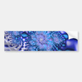 Blauw en wit Trippy Groovy Fine Fractal Abstract Bumpersticker (Voorkant)