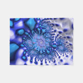 Blauw en wit Trippy Groovy Fine Fractal Abstract Fleece Deken (Voorkant (Horizontaal))