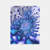 Blauw en wit Trippy Groovy Fine Fractal Abstract Fleece Deken (Voorkant)