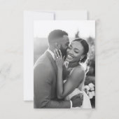 Blauw en wit trouwfoto Save The Date (Achterkant)