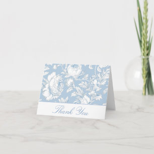 Blauw en wit trouwkaart bedankbrief bedankkaart