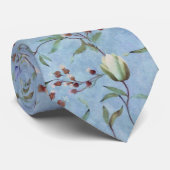 Blauw en wit Tulps Anemones Pattern Stropdas (Opgerold)