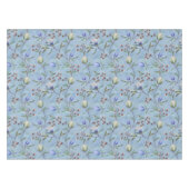 Blauw en wit Tulps Anemones Pattern Tafelkleed (Voorkant (Horizontaal))