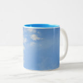Blauw en wit tweekleurige koffiemok (Voorkant rechts)