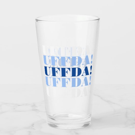Blauw en wit Uffda Beer Glass Glas (Achterkant)
