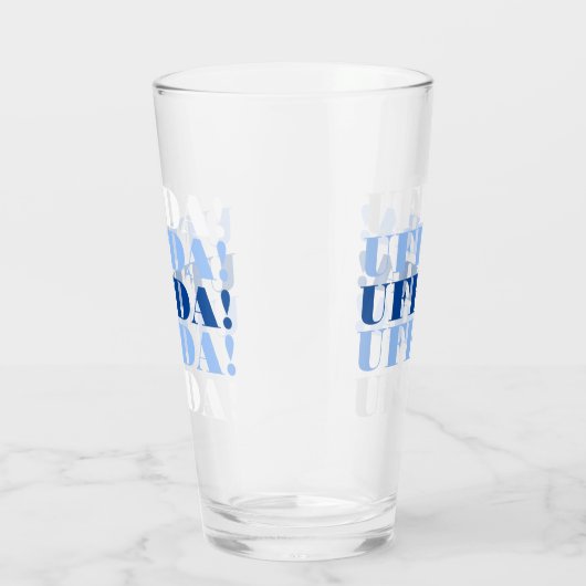 Blauw en wit Uffda Beer Glass Glas (Rechts)