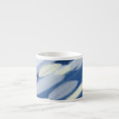 Blauw en Wit Unieke Kunst Espresso Kop (Voorkant)