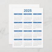 Blauw en Wit USA 2025 Jaarlijkse Kalender Platte K (Voorkant / Achterkant)