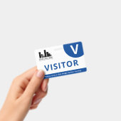Blauw en wit Uw Logo Bezoeker Badge (Handheld)