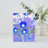 Blauw en wit, van de bloem, ongespiegeld briefkaart (Staand voorkant)
