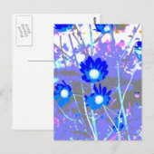 Blauw en wit, van de bloem, ongespiegeld briefkaart (Voorkant / Achterkant)