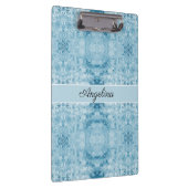 Blauw en wit veerpatroon, aanpasbaar klembord (Rechts)