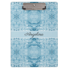 Blauw en wit veerpatroon, aanpasbaar klembord