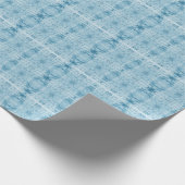 Blauw en wit veerpatroon cadeaupapier (Hoek)