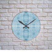 Blauw en wit veerpatroon ronde klok