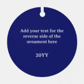 blauw en wit ventilatorschilderen - aangepaste te metalen ornament (Achterkant)