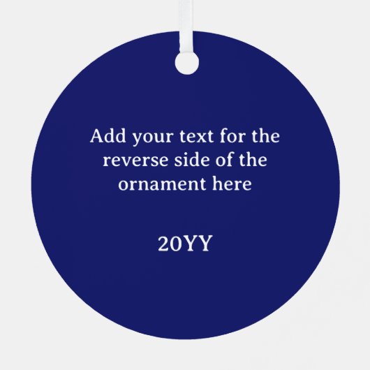  blauw en wit ventilatorschilderen - aangepaste te metalen ornament (Achterkant)