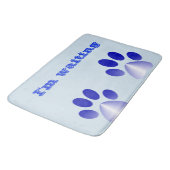 Blauw en wit verloop van een pootafdruk badmat (Gekanteld)