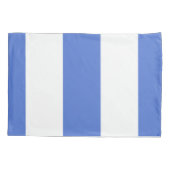 Blauw en wit - verticaal brede streep kussensloop (Achterkant-Links)