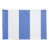 Blauw en wit - verticaal brede streep kussensloop (Achterkant-Rechts)