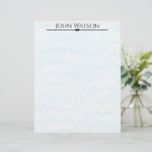 Blauw en Wit Vervaagd Chevron Letterhead Briefhoofd (Staand voorkant)