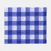 Blauw en wit vet geruit ruitjesontwerp fleece deken (Voorkant (Horizontaal))