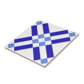 Blauw en wit vierkant Klassieke Patroonkeramische Tegeltje (Zijkant)