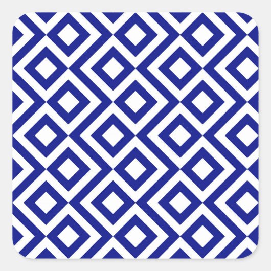 Blauw en wit vierkante sticker (Voorkant)