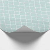 Blauw en wit vierlobbig bruidsdouche cadeaupapier (Hoek)