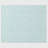 Blauw en wit vierlobbig bruidsdouche cadeaupapier (Vlak)