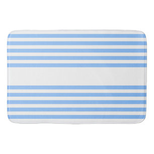 Blauw en wit vijf strepen patroon badmat
