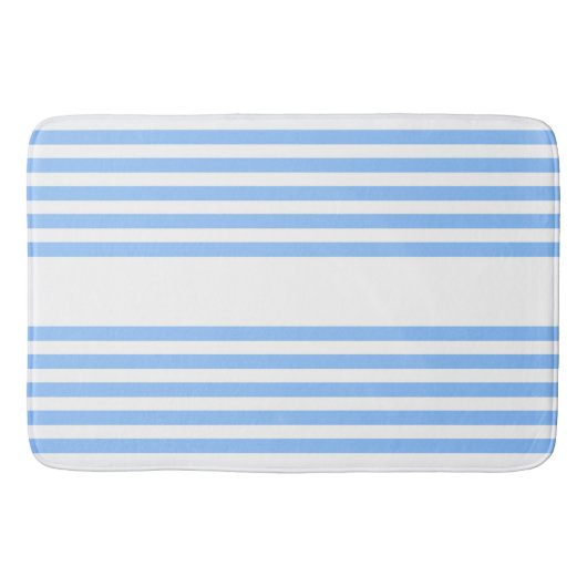 Blauw en wit vijf strepen patroon badmat (Voorkant)