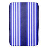 Blauw en wit vijf strepen patroon badmat (Voorkant Verticaal)