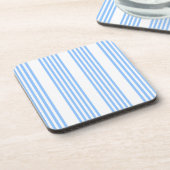 Blauw en wit vijf strepen patroon bier onderzetter (Linkerzijde)