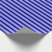 Blauw en wit vijf strepen patroon cadeaupapier (Hoek)