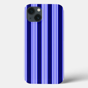 Blauw en wit vijf strepen patroon Case-Mate iPhone case