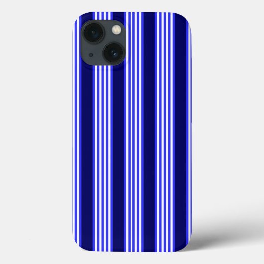 Blauw en wit vijf strepen patroon Case-Mate iPhone case (Achterkant)