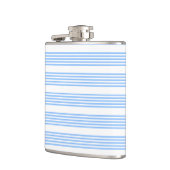 Blauw en wit vijf strepen patroon heupfles (Links)
