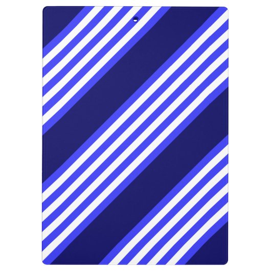 Blauw en wit vijf strepen patroon klembord (Achterkant)