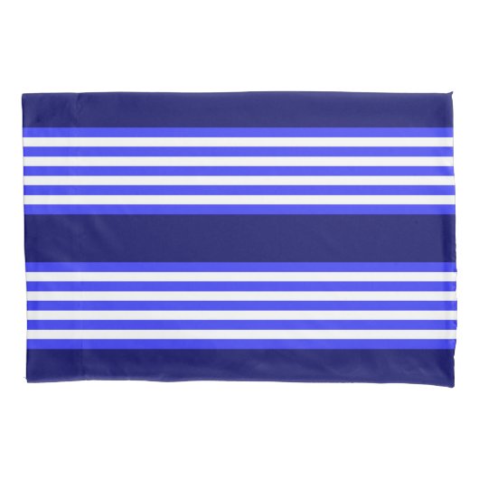 Blauw en wit vijf strepen patroon kussensloop (Voorkant)