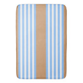 Blauw en wit vijf strepen patroon met tint badmat (Voorkant Verticaal)