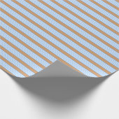 Blauw en wit vijf strepen patroon met tint cadeaupapier (Hoek)